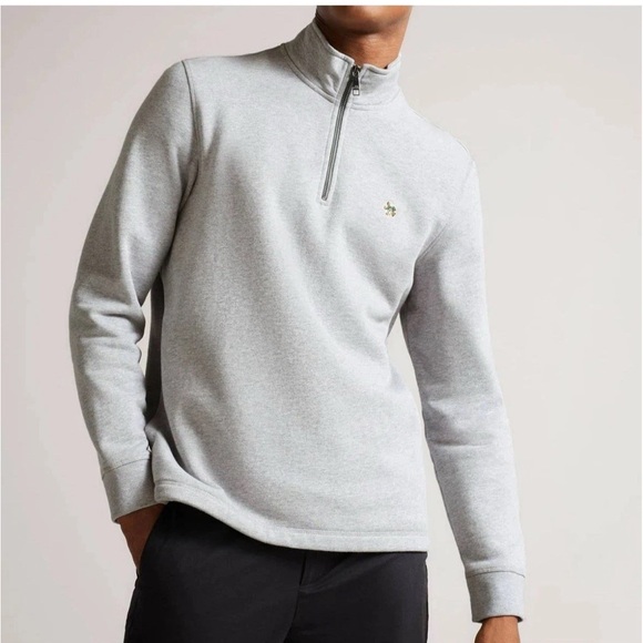 Ted Baker Light Gray Zip-Up Sweater - Picture 10 of 12